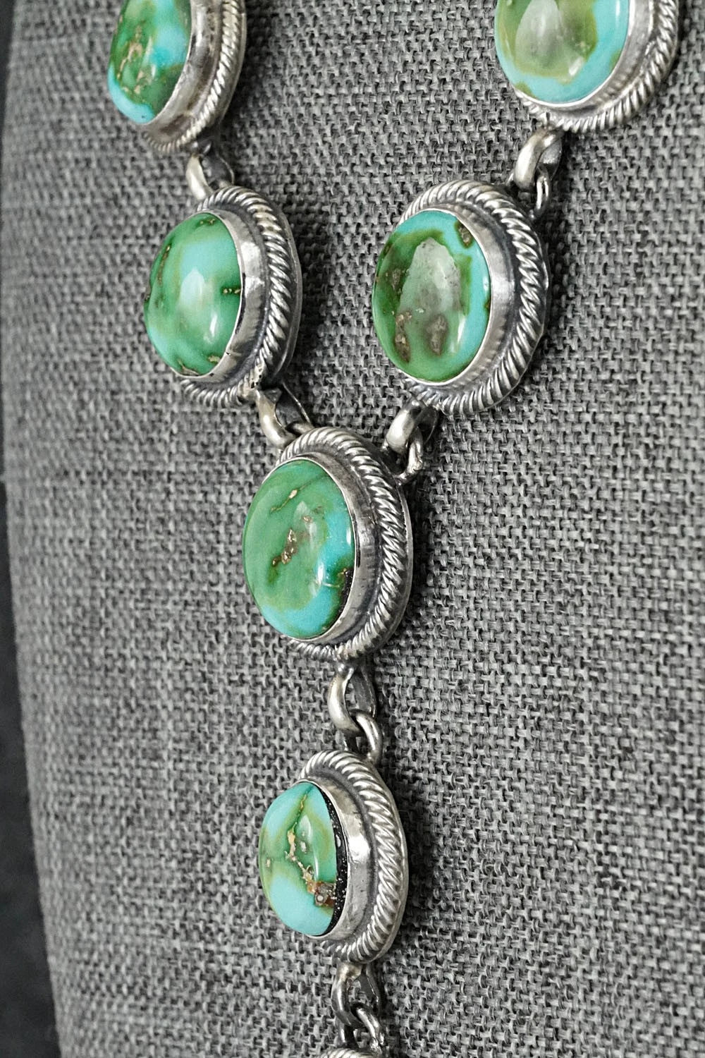 Turquoise & Sterling Silver Necklace and Earrings Set - Darrin Livingston