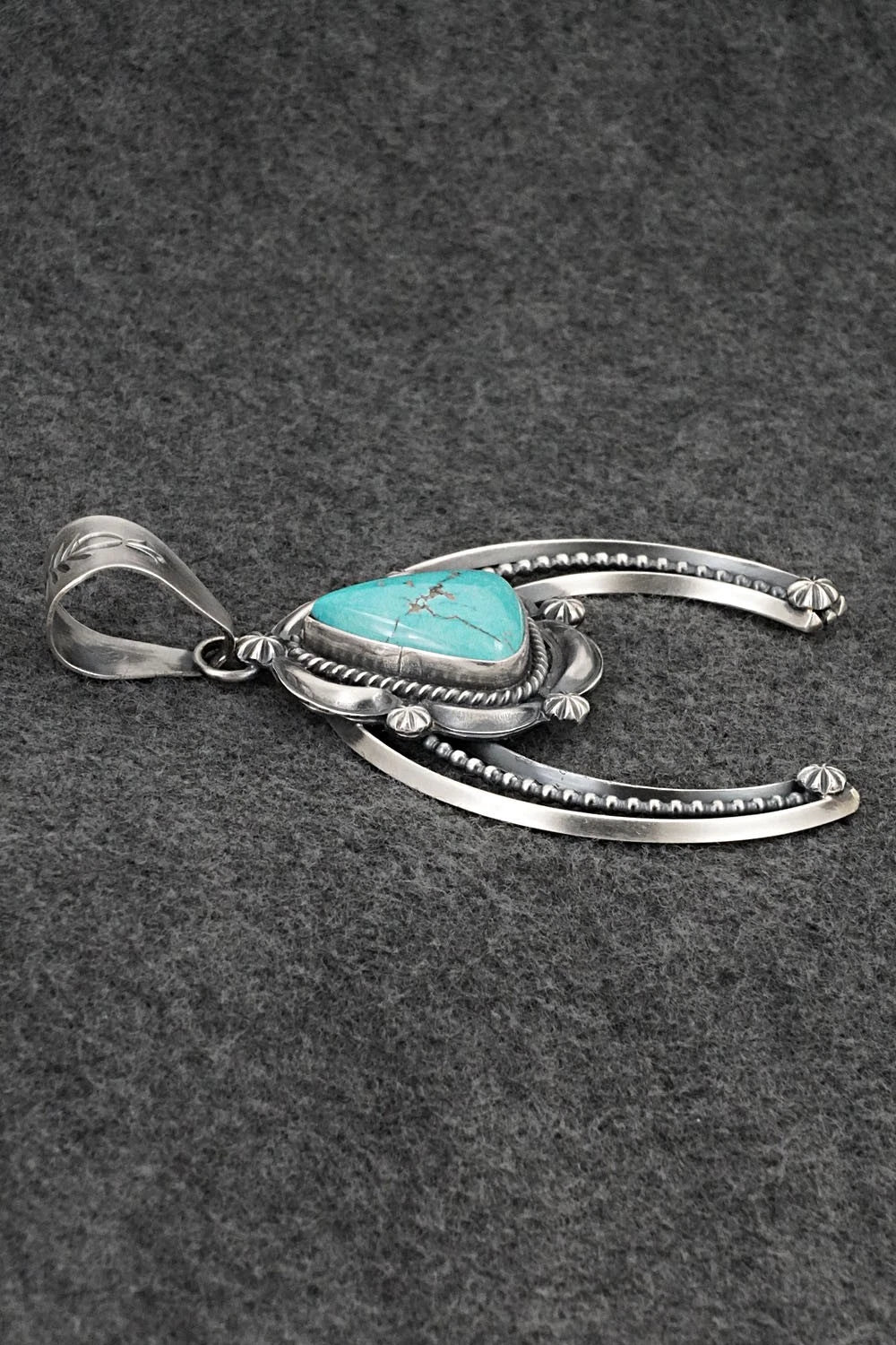 Turquoise & Sterling Silver Naja Pendant - Raymond Delgarito