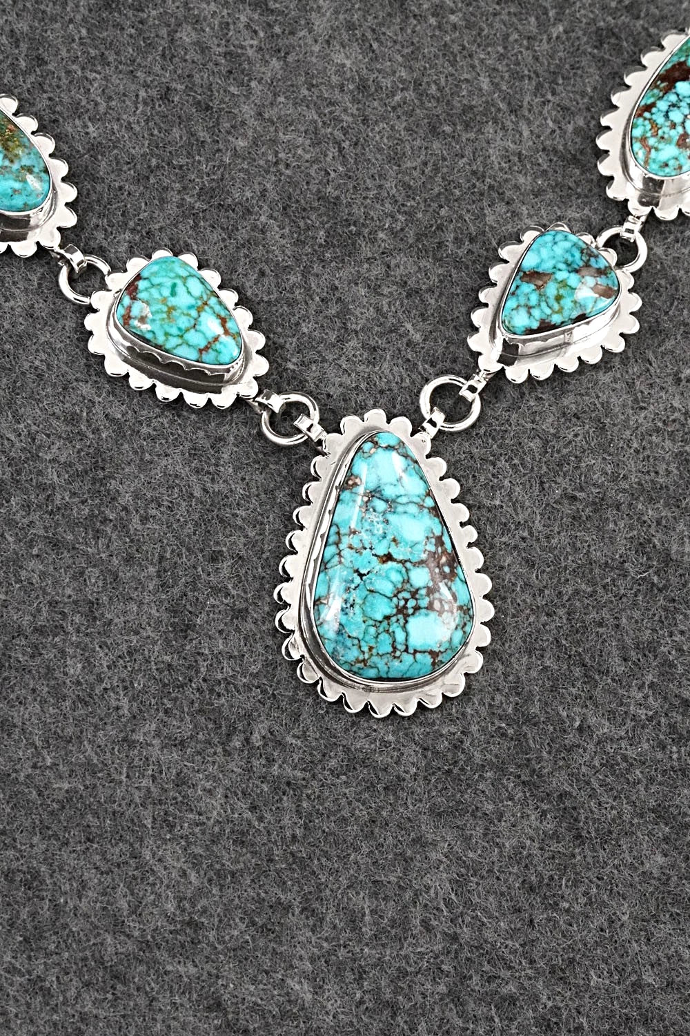 Turquoise & Sterling Silver Necklace and Earrings Set - Mark Yazzie