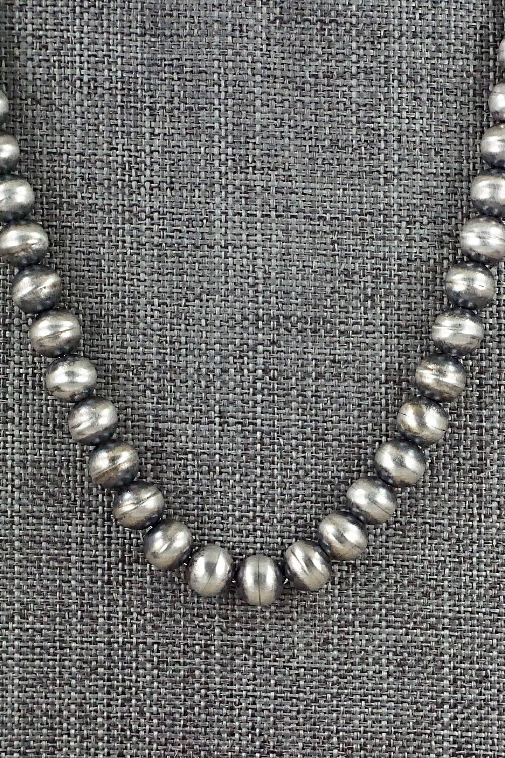 Sterling Silver Navajo Pearl Necklace 24" - Bryannen Halwood