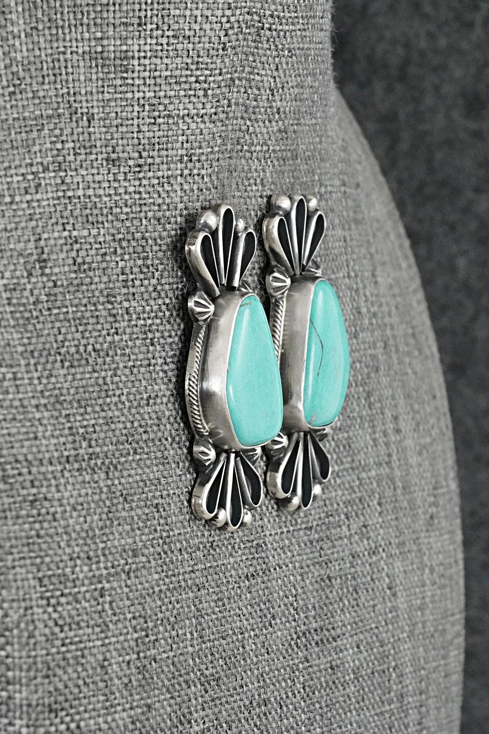 Turquoise & Sterling Silver Earrings - Bobby Johnson