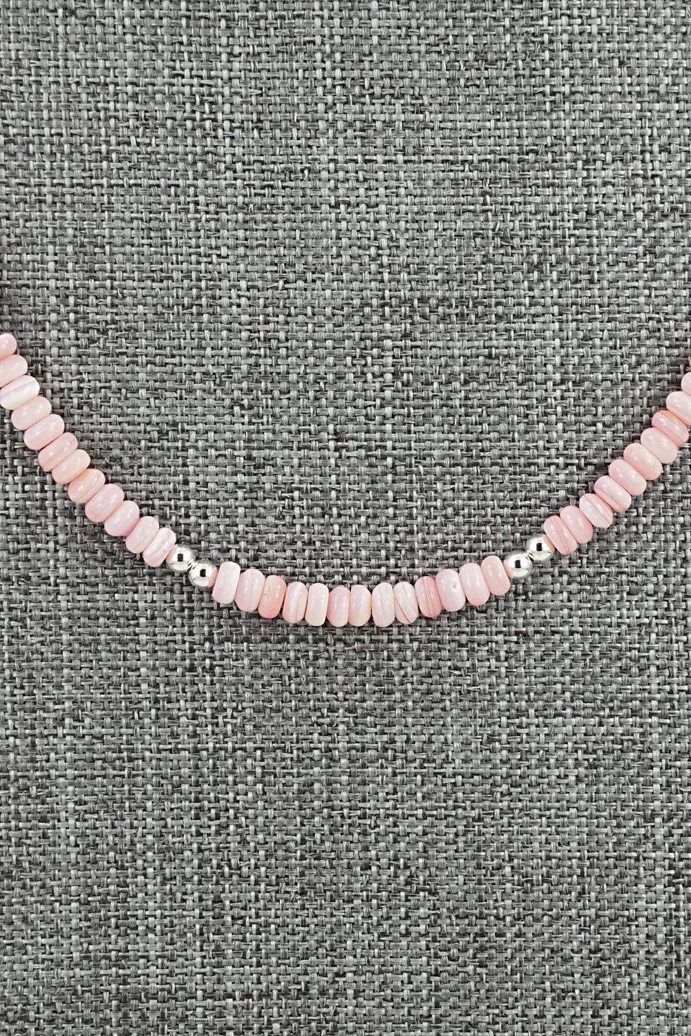 Pink Conch & Sterling Silver Necklace 18" - Doreen Jake