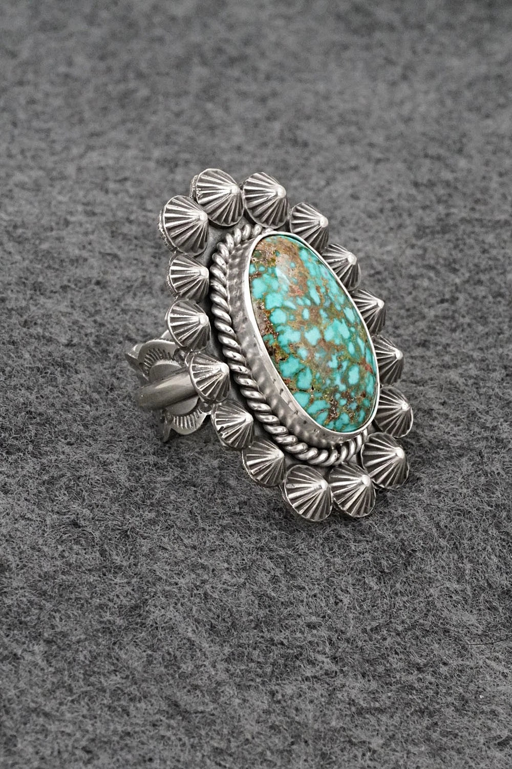 Turquoise & Sterling Silver Ring - Michael Calladitto - Size 7.5