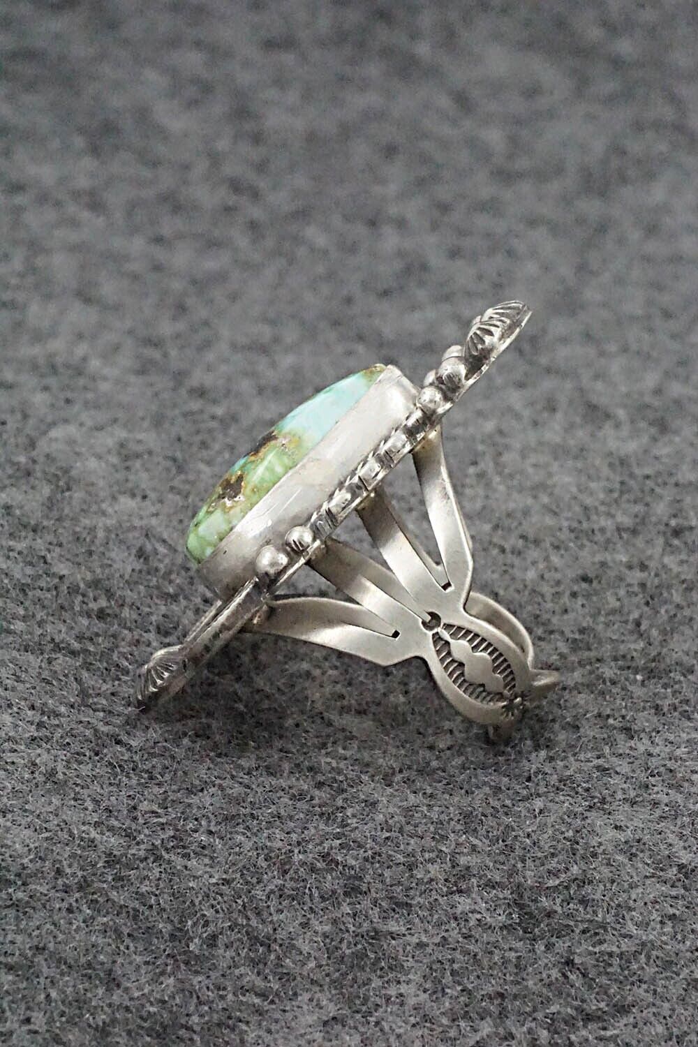 Turquoise & Sterling Silver Ring - Tom Lewis - Size 8.5