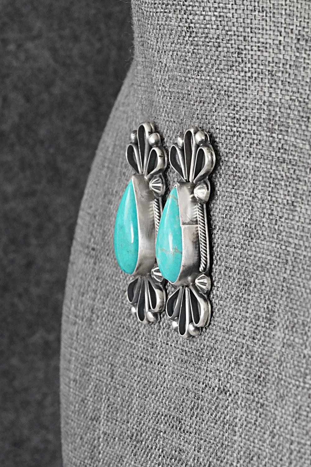 Turquoise & Sterling Silver Earrings - Bobby Johnson