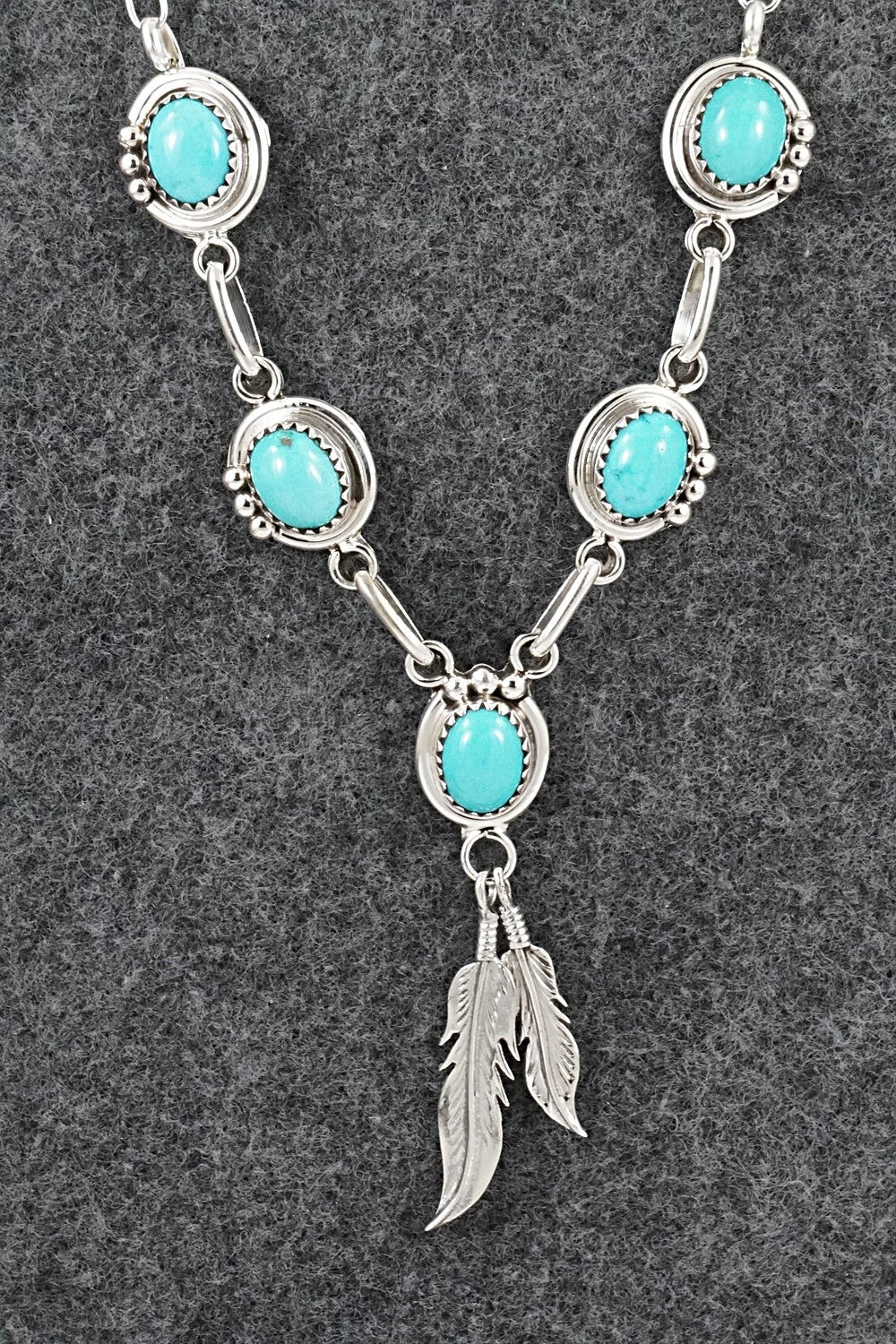 Turquoise & Sterling Silver Necklace - Verley Betone
