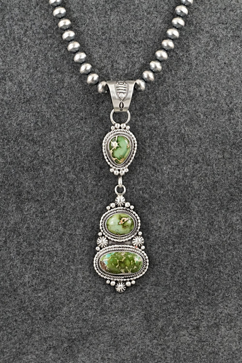 Turquoise & Sterling Silver Necklace - Tom Lewis