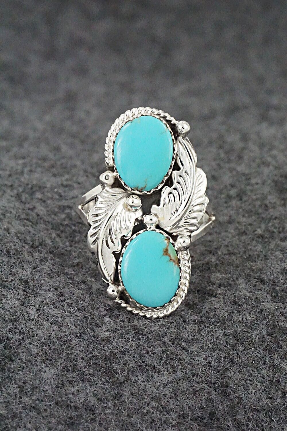 Turquoise & Sterling Silver Ring - Jerryson Henio - Size 8.75