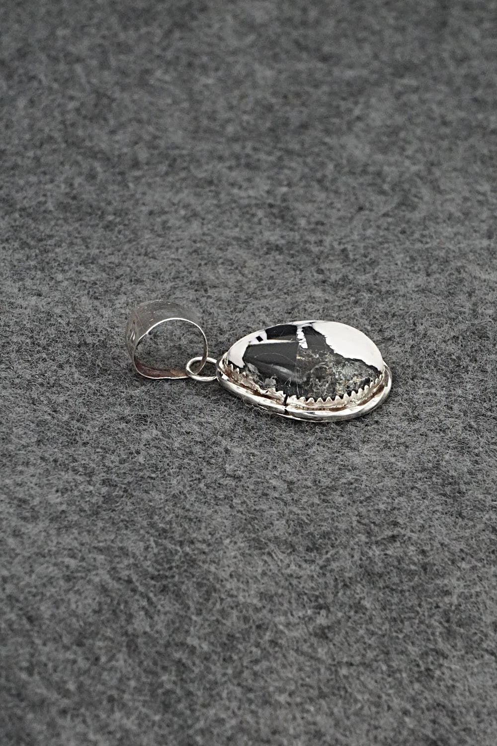 White Buffalo & Sterling Silver Pendant - Ernest Hawthorne