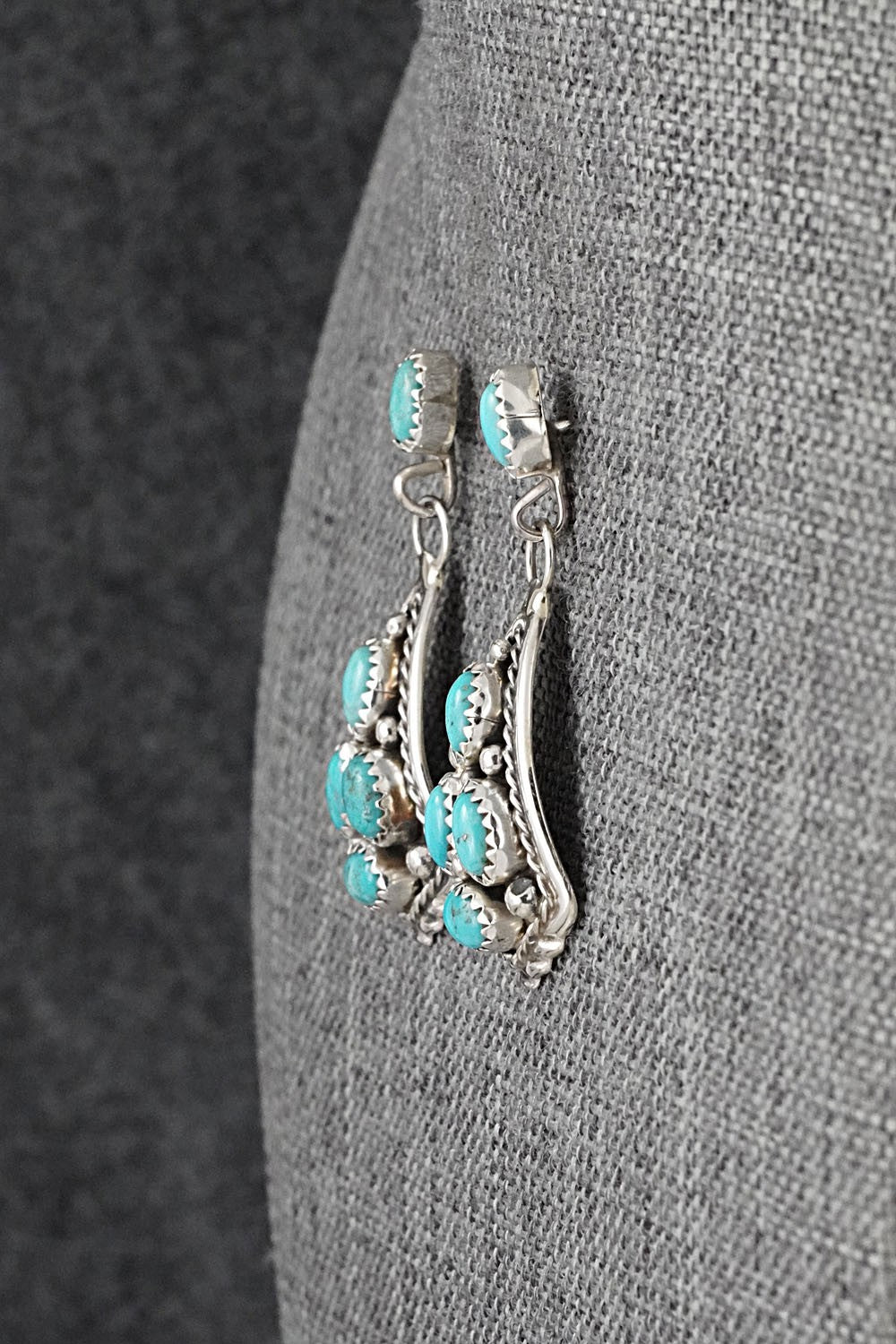 Turquoise & Sterling Silver Earrings - Melvin Chee