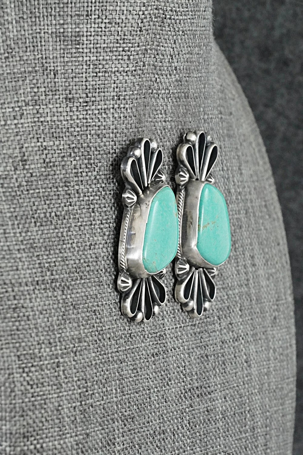 Turquoise & Sterling Silver Earrings - Bobby Johnson