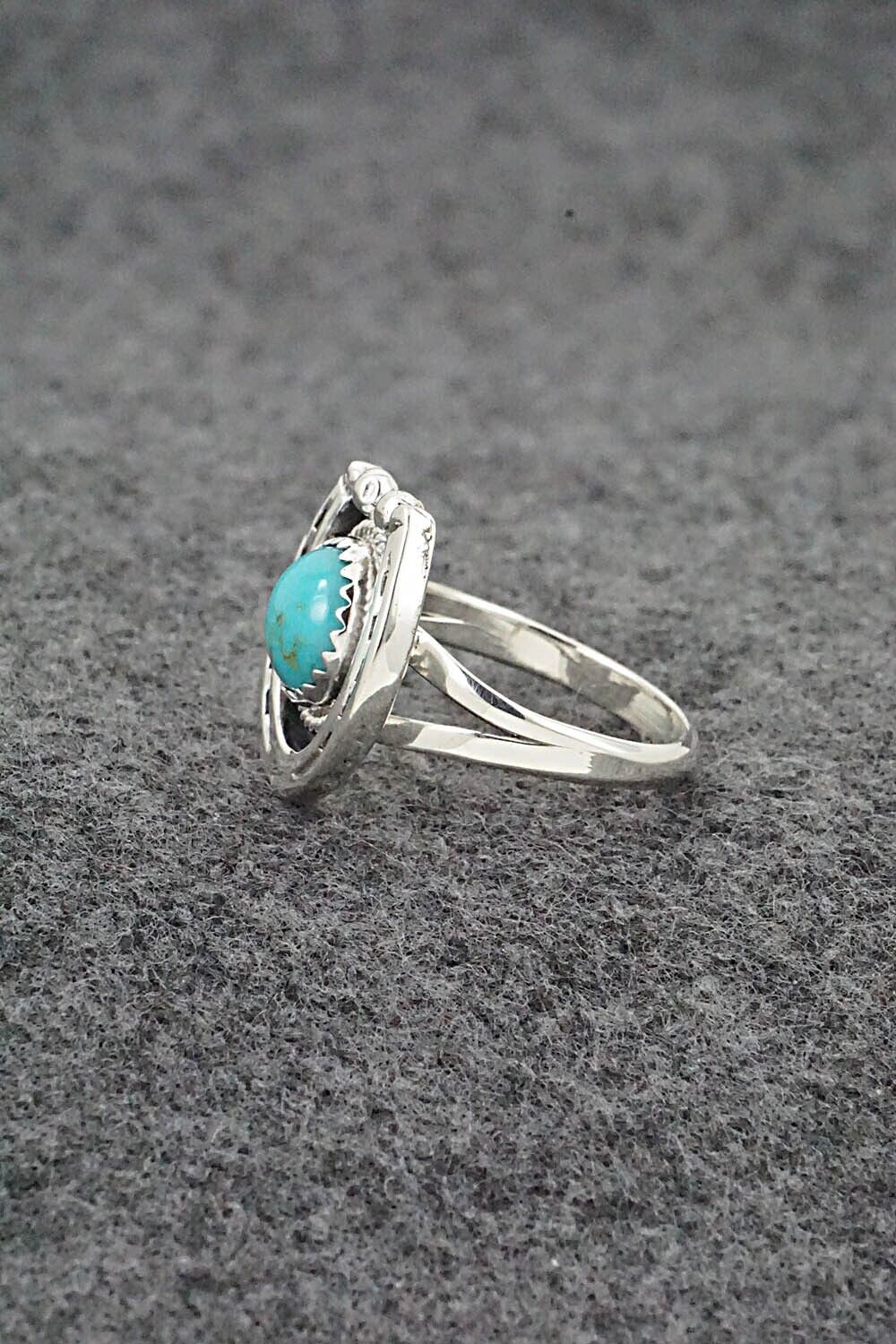 Turquoise & Sterling Silver Ring - Alice Rose Saunders - Size 7