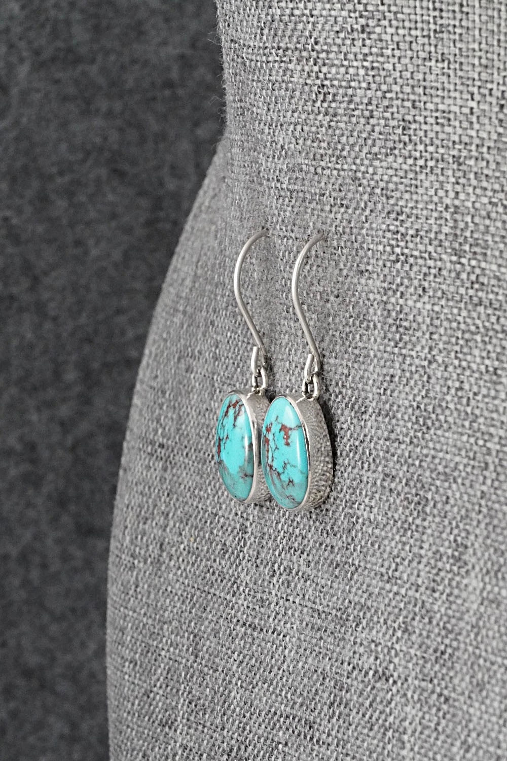 Turquoise & Sterling Silver Earrings - Eugene Gruber