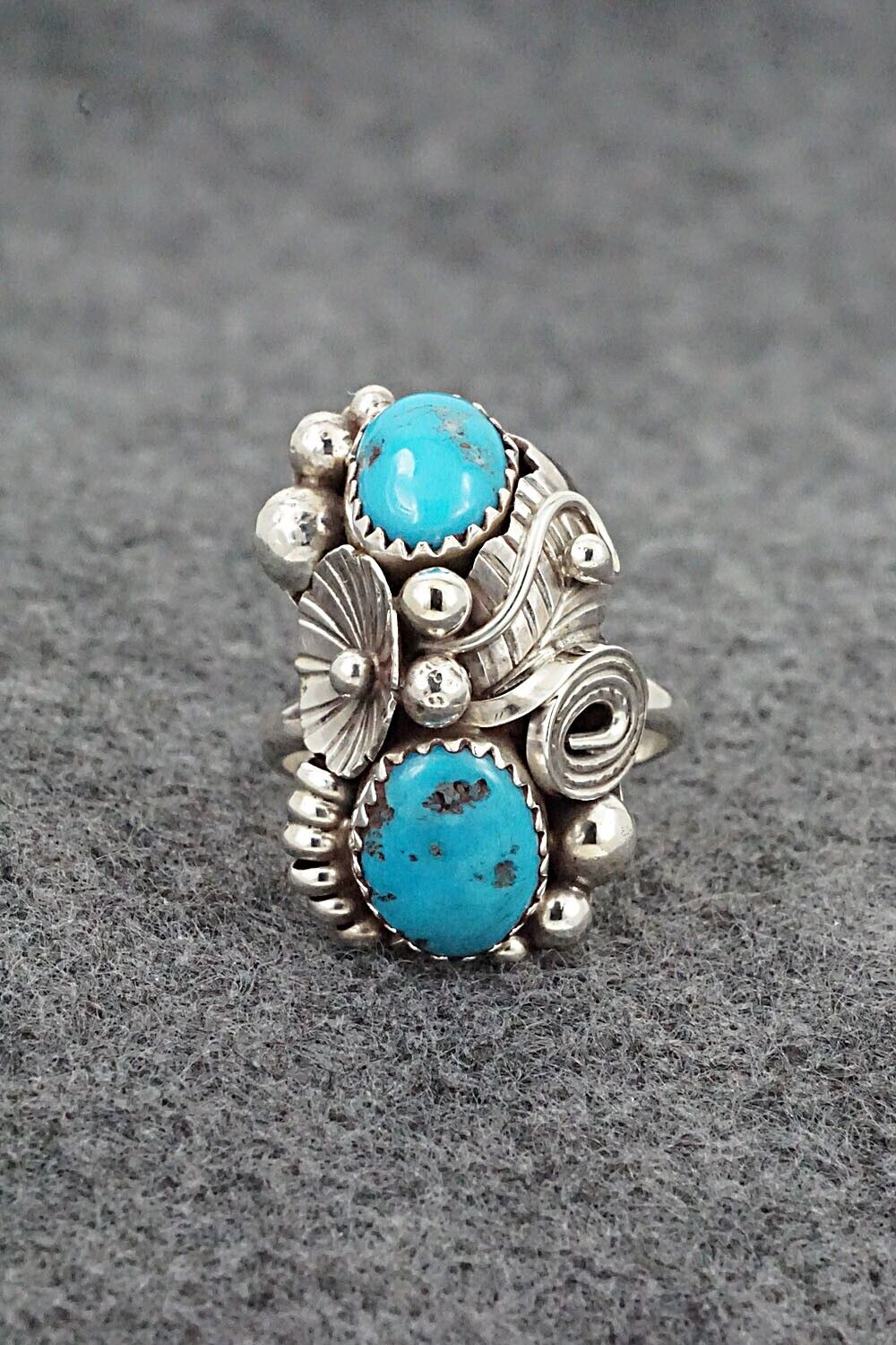 Turquoise & Sterling Silver Ring - Max Calladitto - Size 7