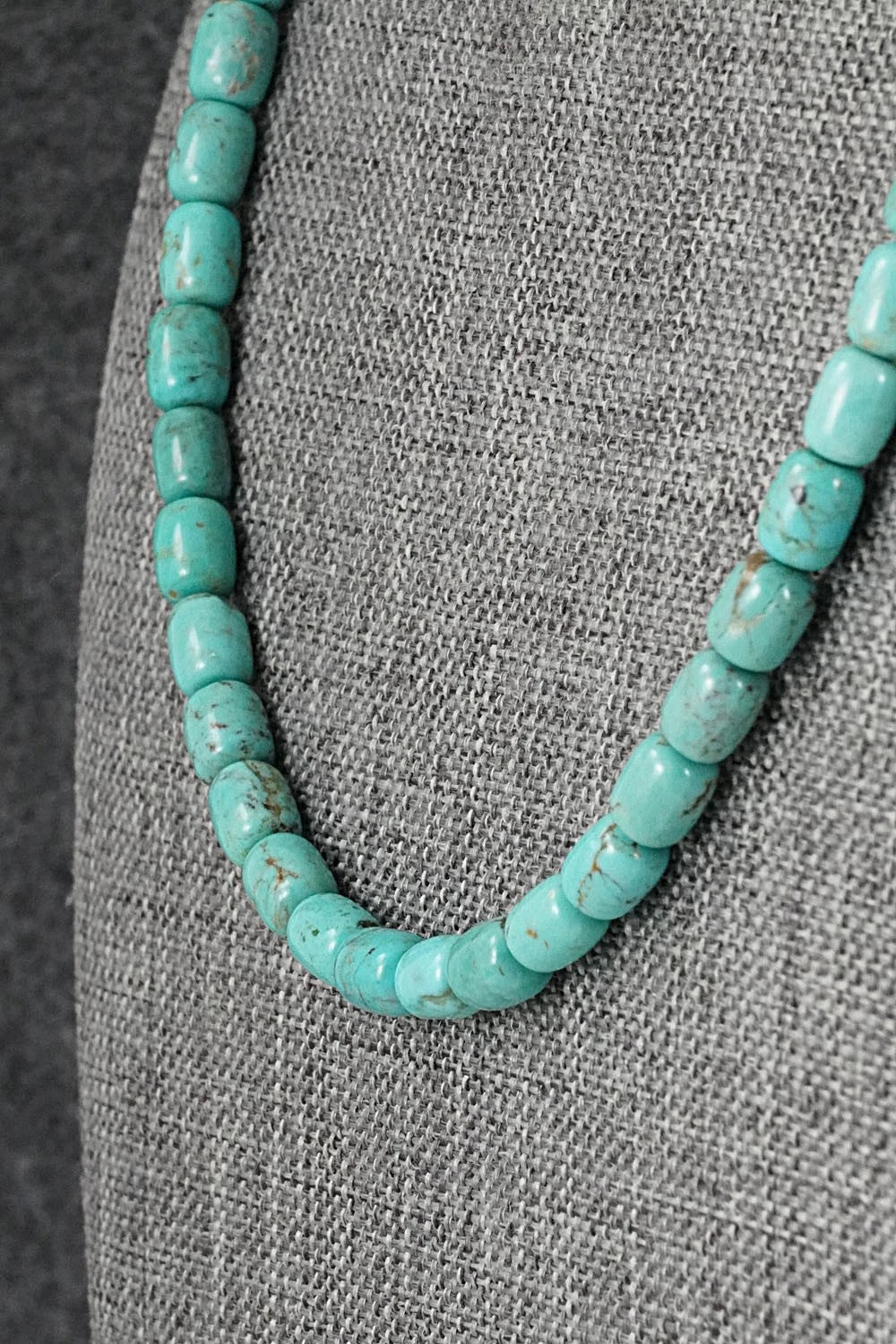Turquoise & Sterling Silver Necklace 18" - Doreen Jake