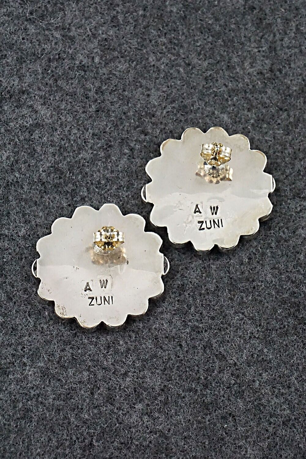 Multi Stone Inlay & Sterling Silver Earrings - Adrian Wallace