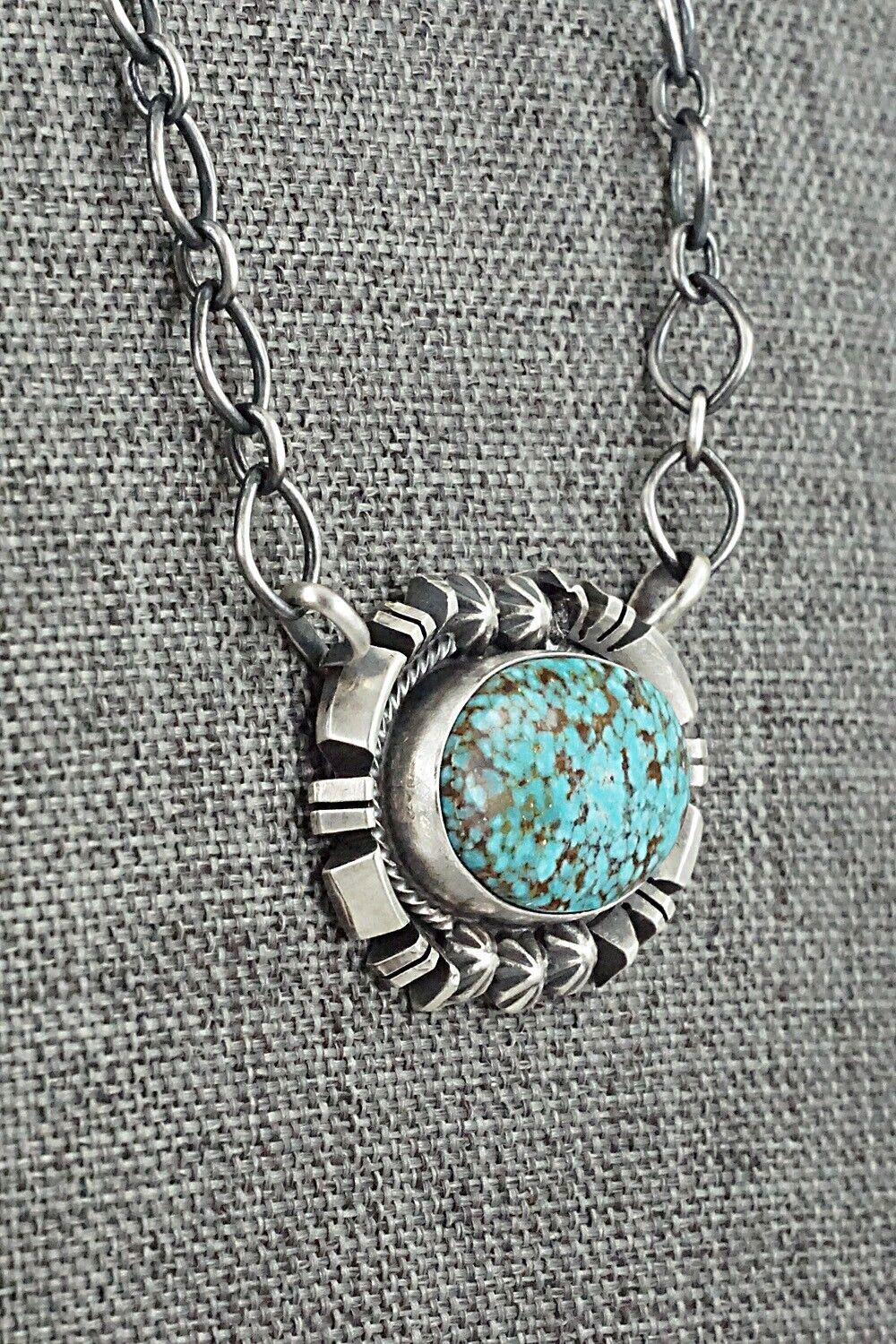 Turquoise & Sterling Silver Necklace - Randy Billy