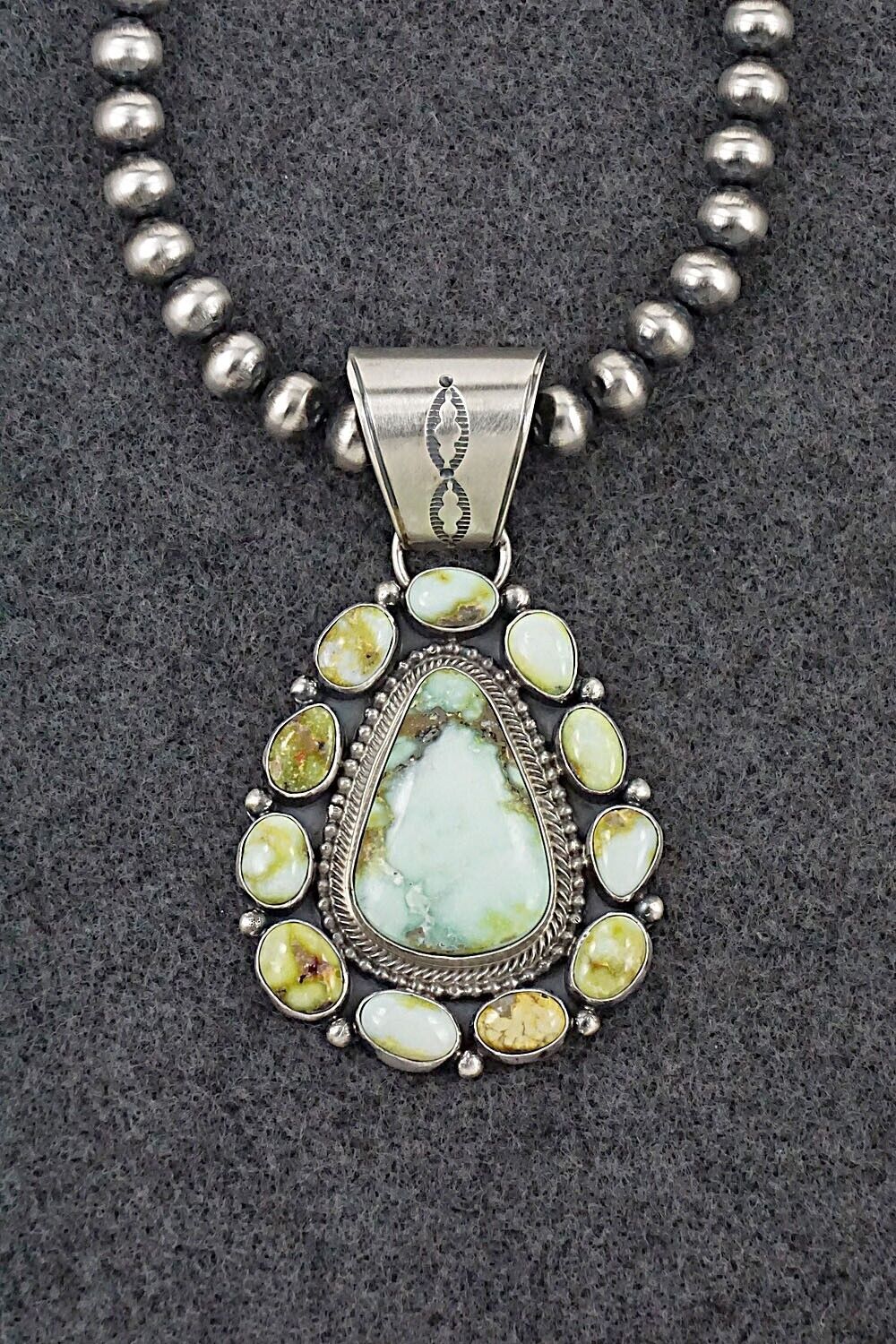 Turquoise & Sterling Silver Necklace - Tom Lewis
