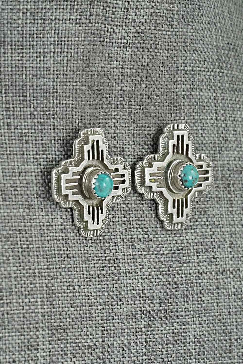 Turquoise & Sterling Silver Earrings - Robinson Martinez