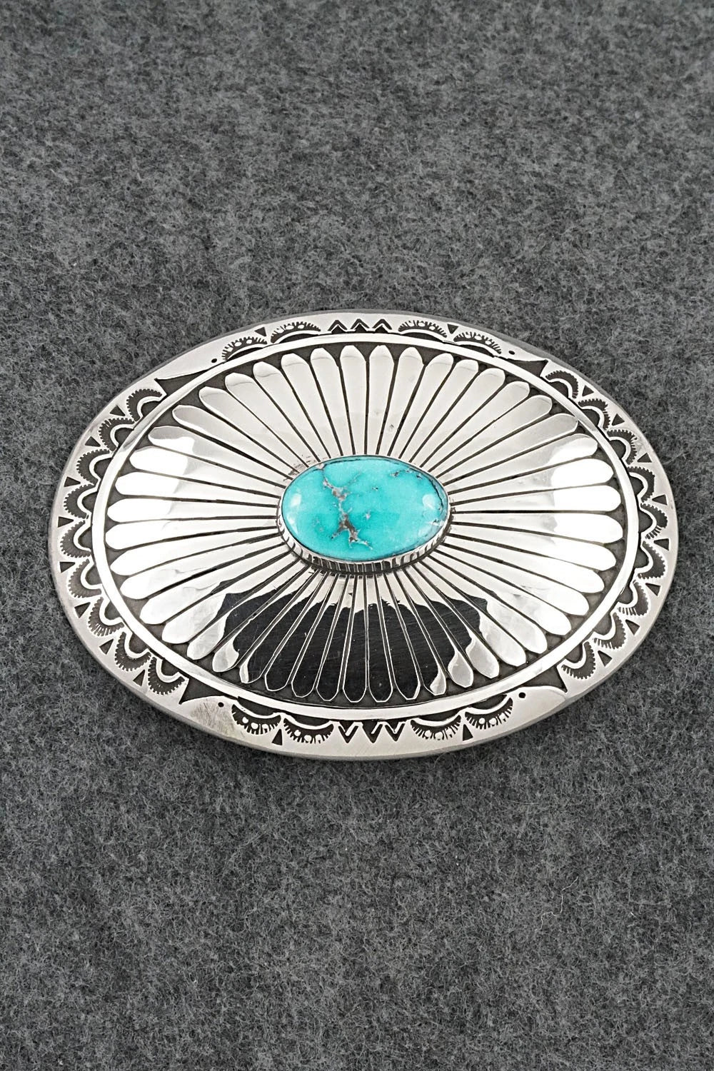 Turquoise & Sterling Silver Bolo Tie & Belt Buckle Set - Charlie John