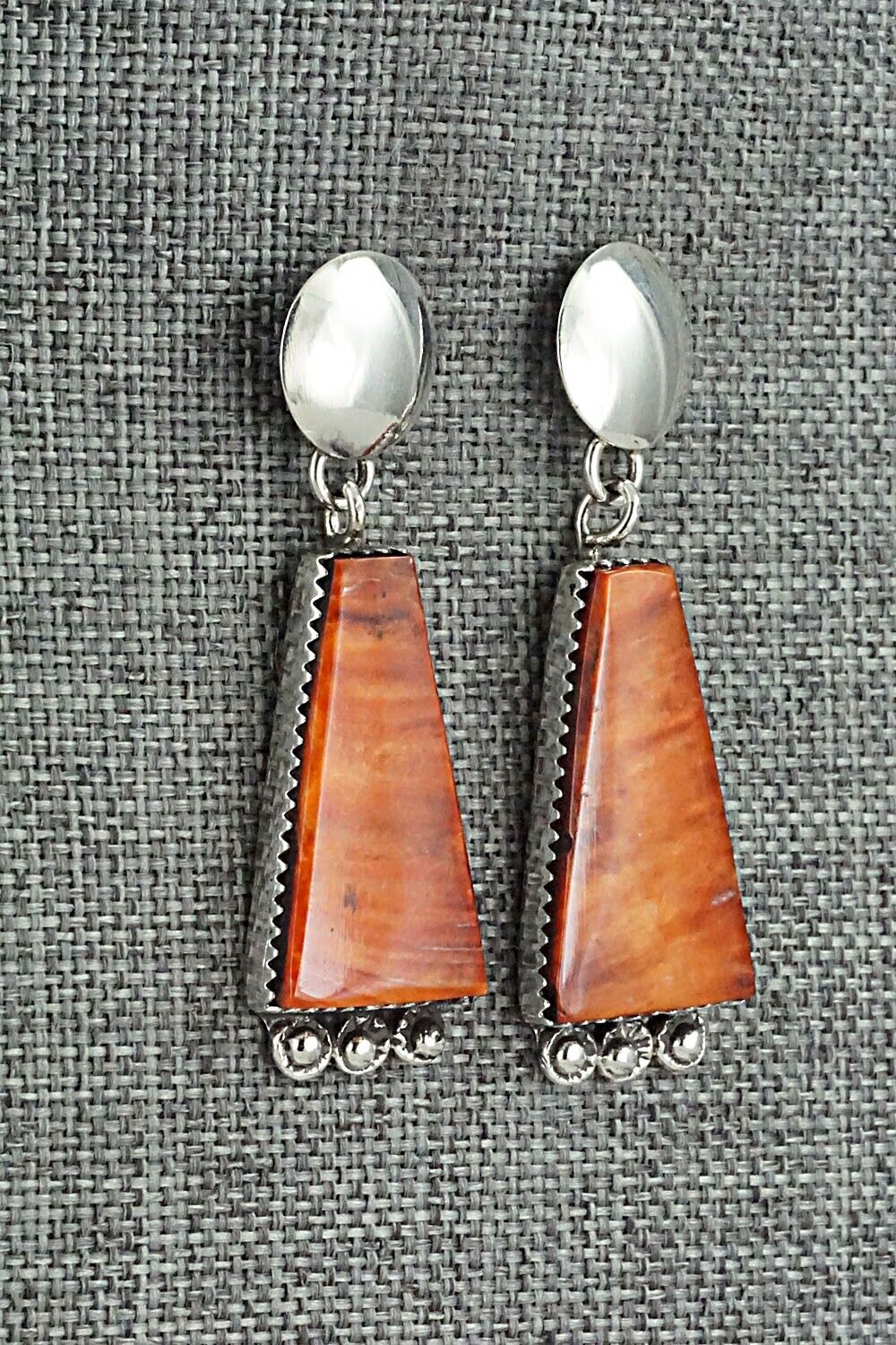 Spiny Oyster & Sterling Silver Earrings - Selina Warner