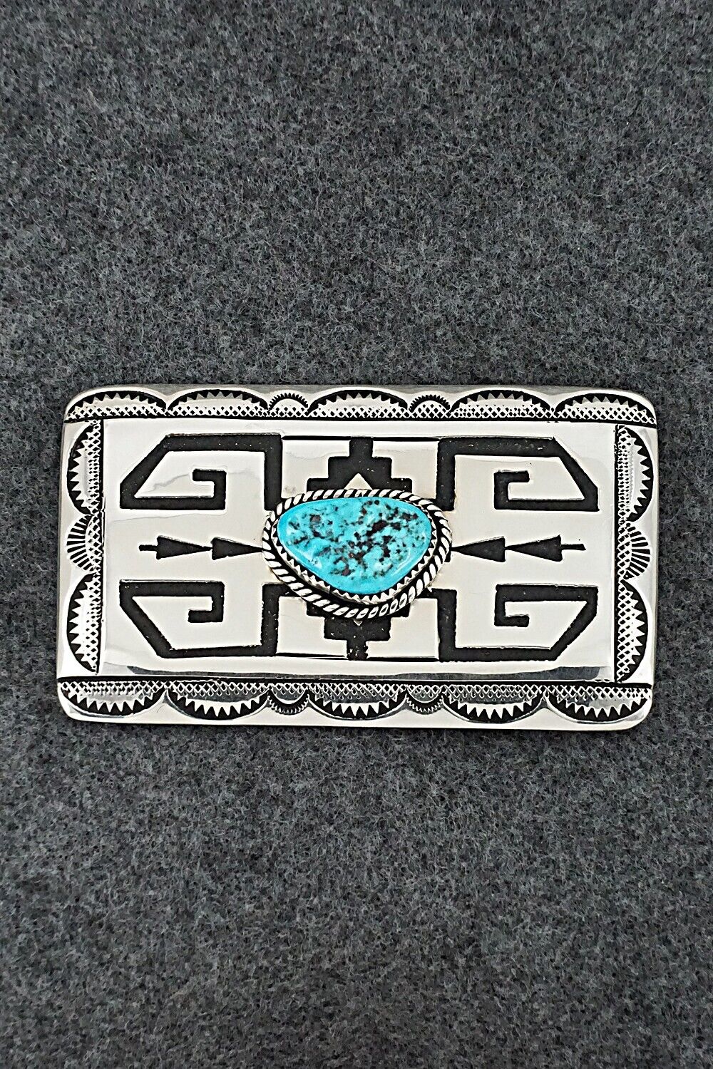 Turquoise & Sterling Silver Belt Buckle - Rosita Singer