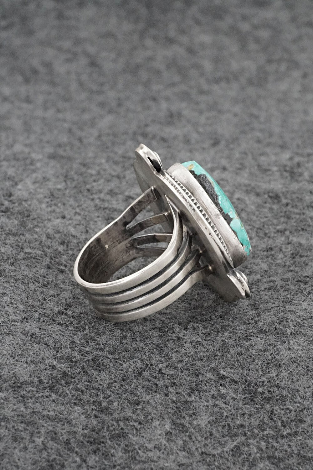 Turquoise & Sterling Silver Ring - Randy Billy - Size 8