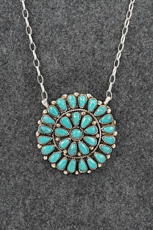 Turquoise & Sterling Silver Necklace - Eunise Wilson