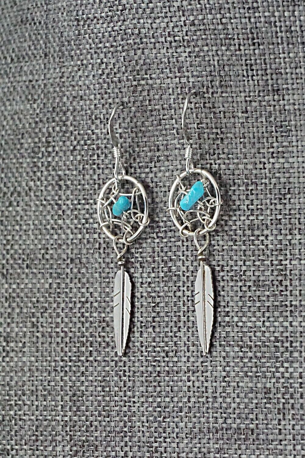 Turquoise & Sterling Silver Earrings - Lorenzo Arviso Jr.