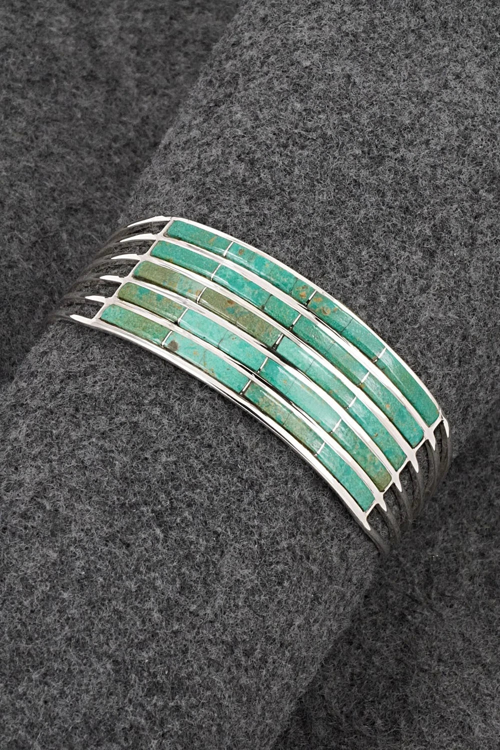 Turquoise & Sterling Silver Inlay Bracelet - Jamie Johnson