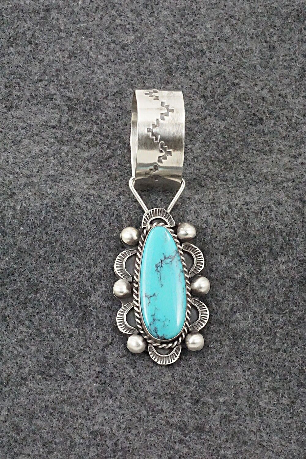 Turquoise and Sterling Silver Pendant - Wilson Dawes