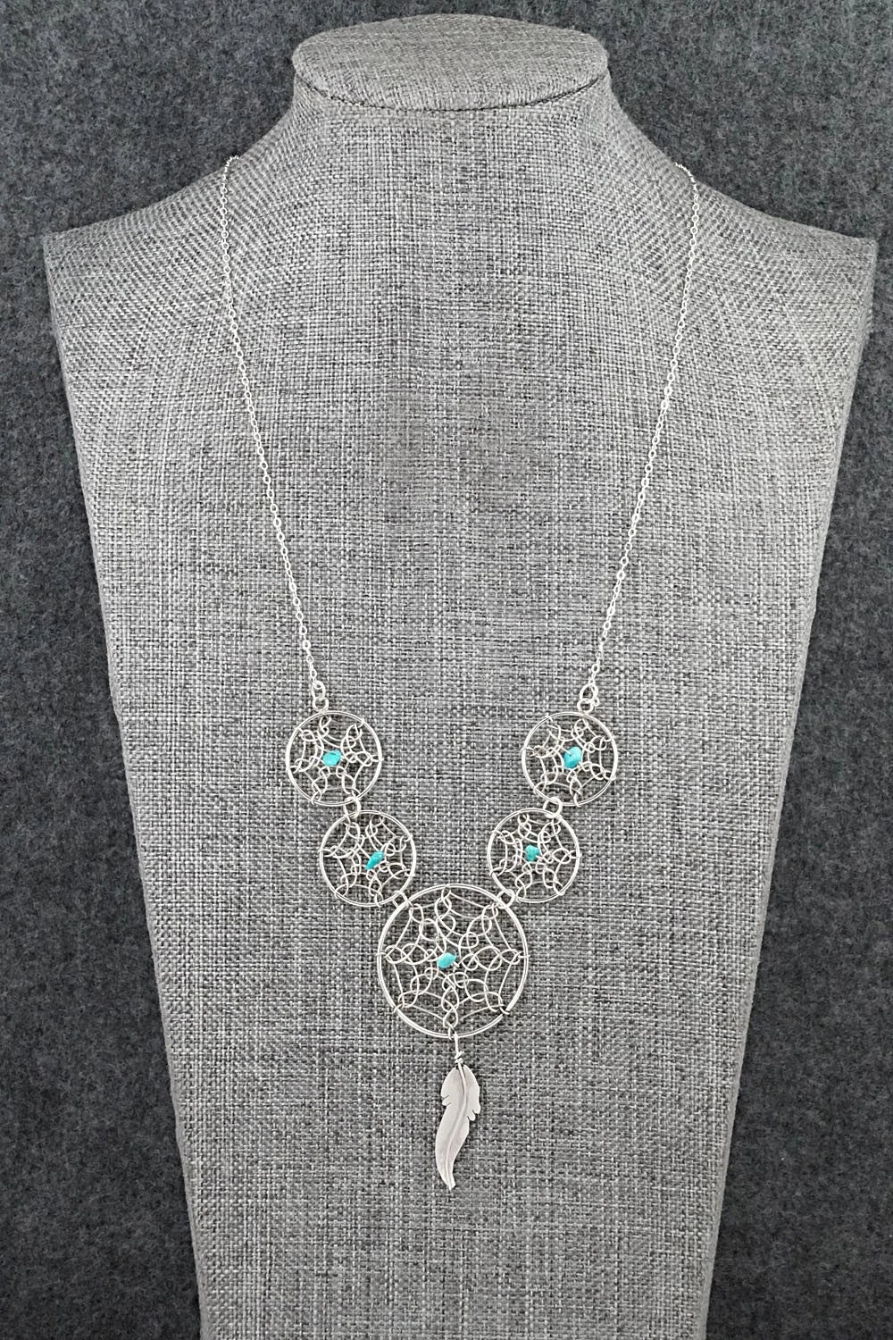 Turquoise & Sterling Silver Necklace - Lorenzo Arviso