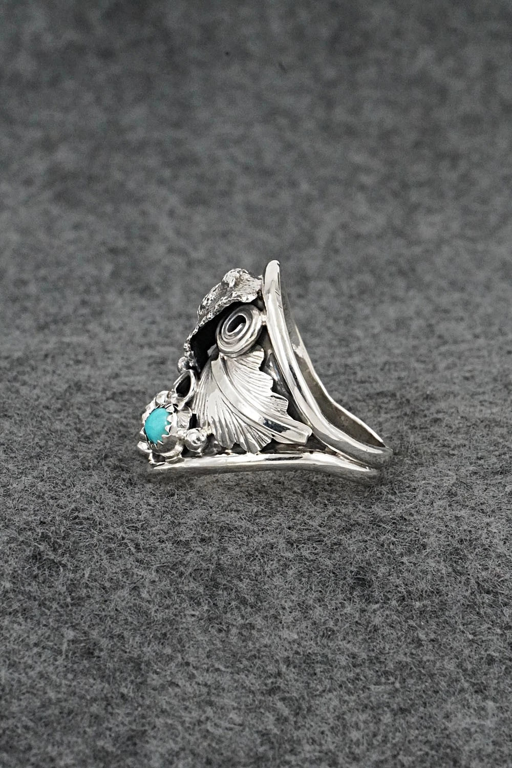 Turquoise & Sterling Silver Ring - Darrell Morgan - Size 11