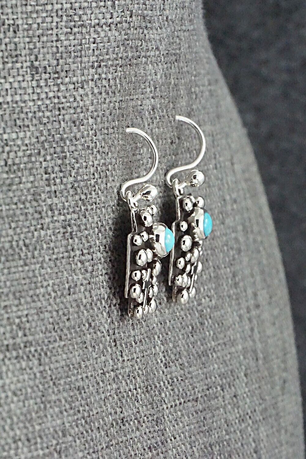 Turquoise & Sterling Silver Earrings - Akee Douglas