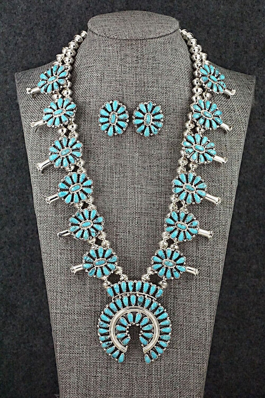 Turquoise & Sterling Silver Squash Blossom Set - Zeita Begay