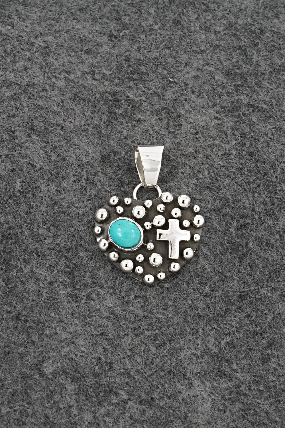 Turquoise & Sterling Silver Pendant - Raymond Coriz