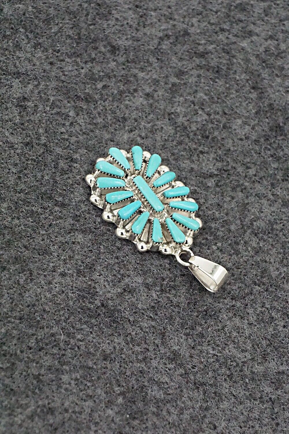 Turquoise & Sterling Silver Pendant - Vera Halusewa