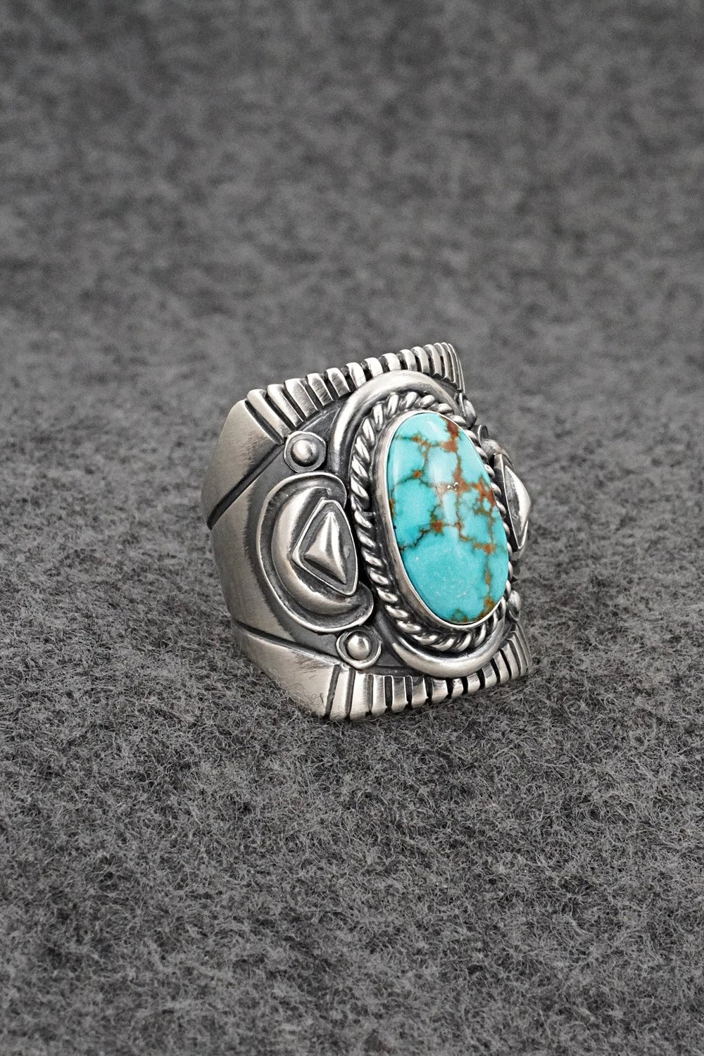 Turquoise & Sterling Silver Ring - Derrick Gordon - Size 10