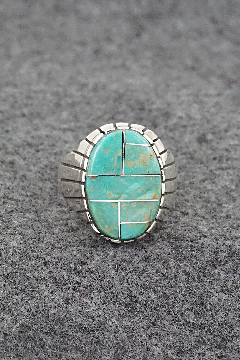 Turquoise & Sterling Silver Ring - Trevor Jack - Size 9