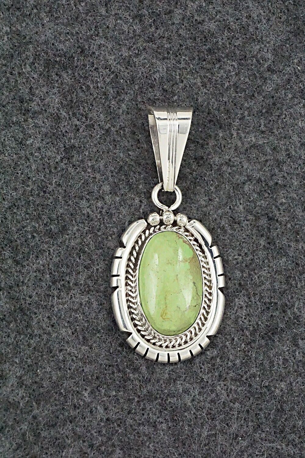 Gaspeite & Sterling Silver Pendant - Samuel Yellowhair
