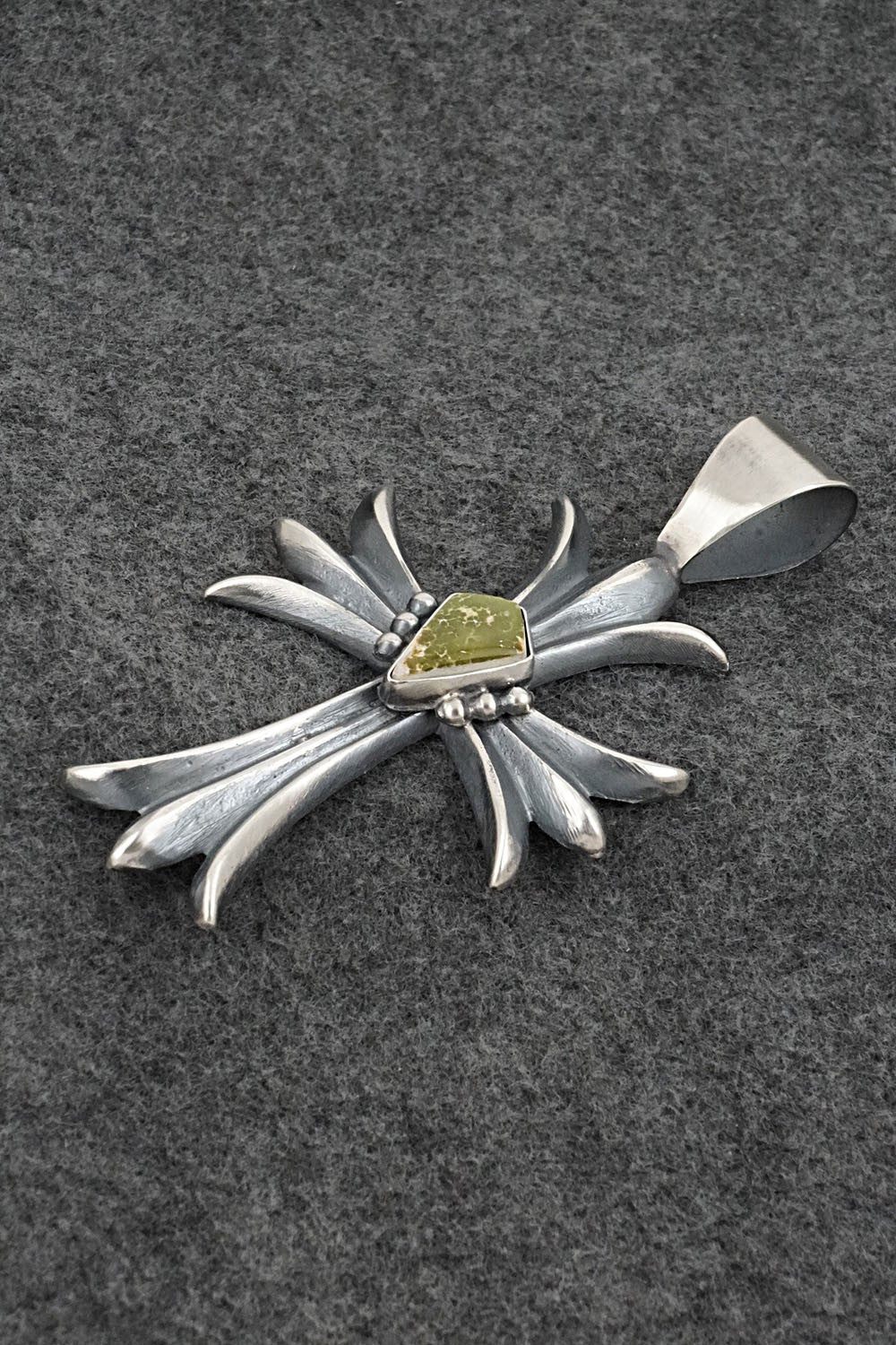 Turquoise & Sterling Silver Pendant - Harrison Bitsue