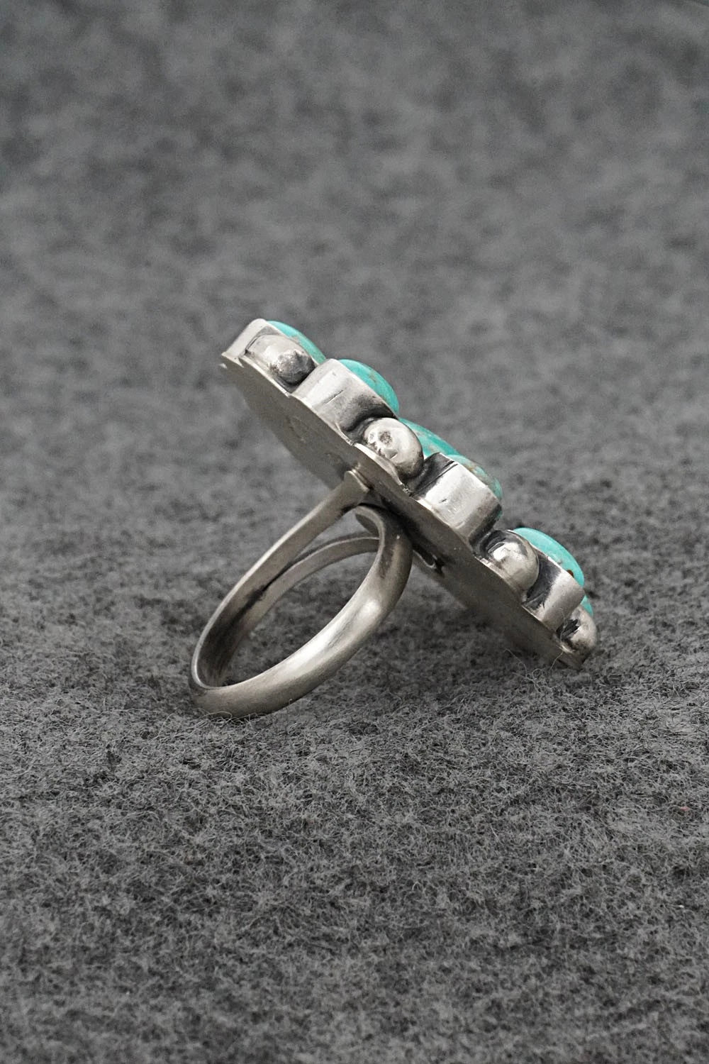 Turquoise & Sterling Silver Ring - Kathleen Livingston - Size Adjustable