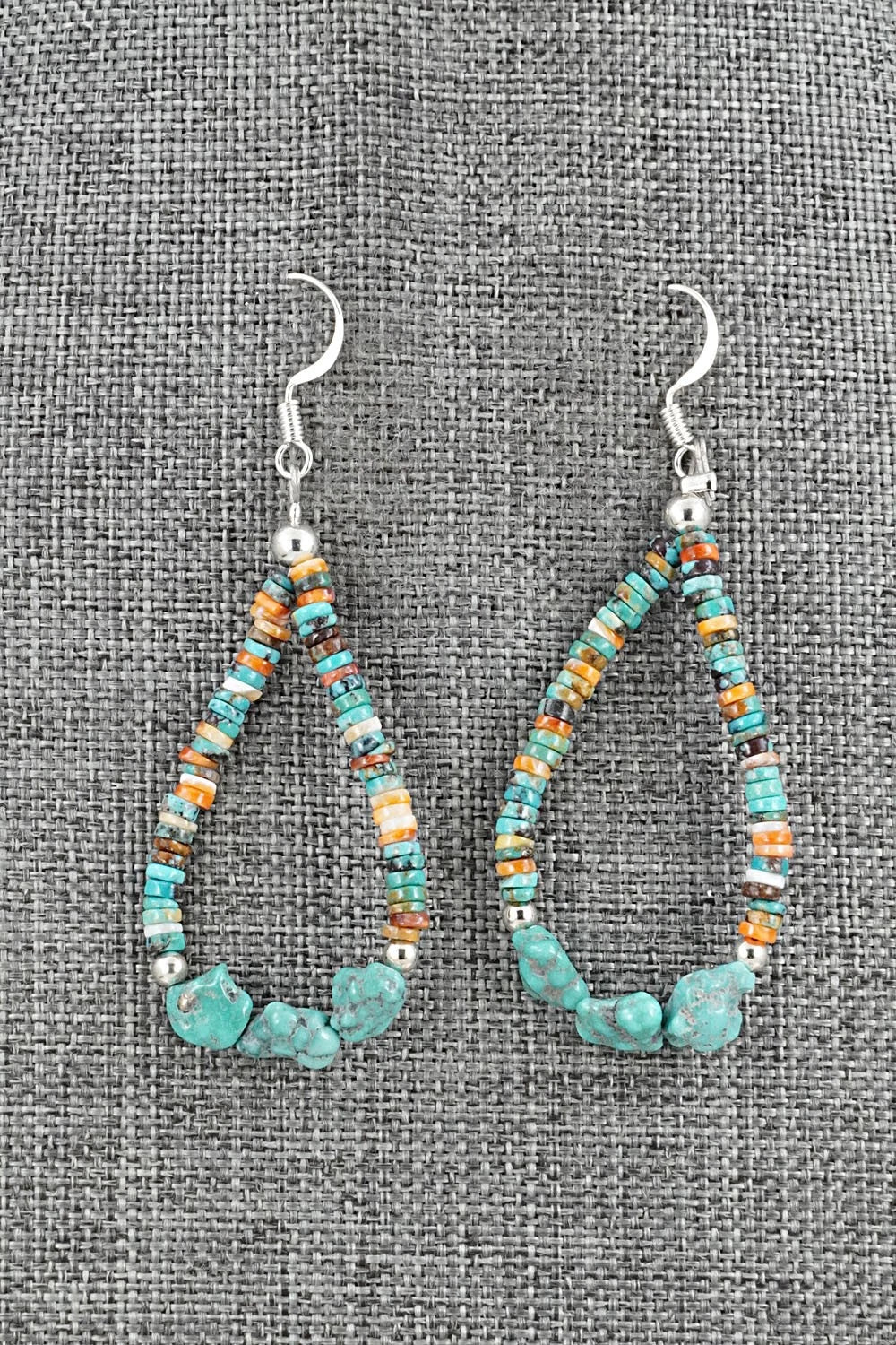 Spiny Oyster, Turquoise & Sterling Silver Necklace Set - Erika Brown