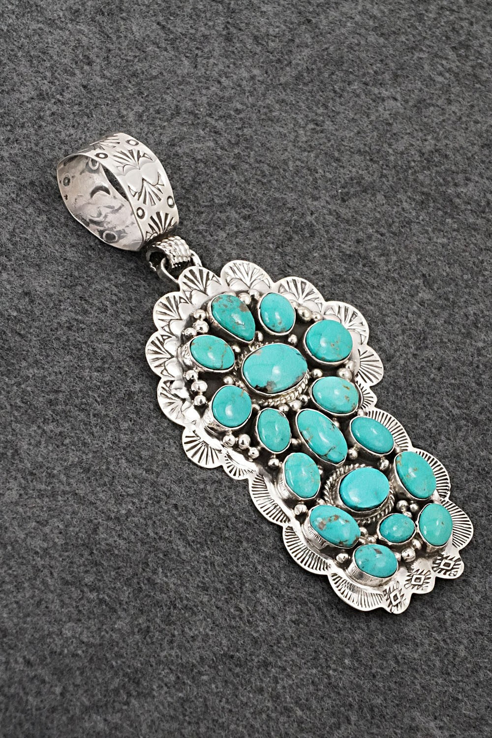 Turquoise & Sterling Silver Pendant - Vernon Johnson