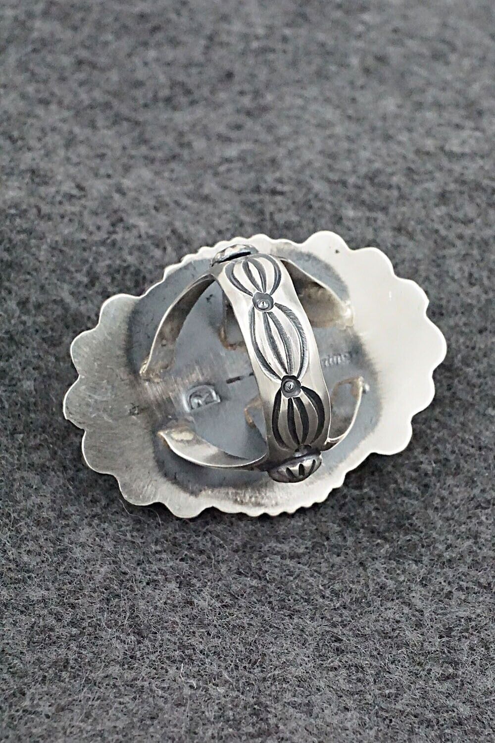Turquoise & Sterling Silver Ring - Raymond Delgarito - Size 8.5