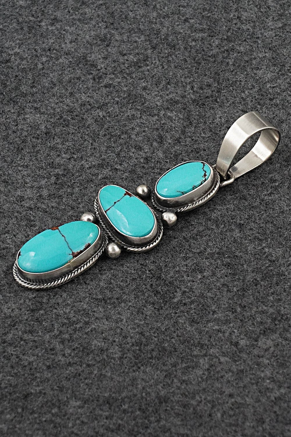 Turquoise & Sterling Silver Pendant and Earrings Set - Bobby Johnson