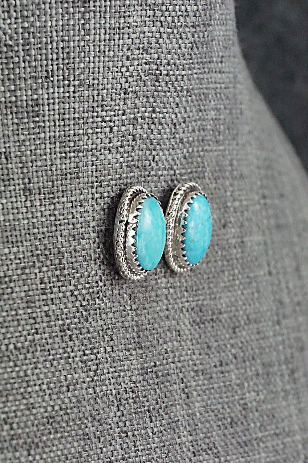 Turquoise & Sterling Silver Pendant and Earrings Set - Ernest Hawthorne