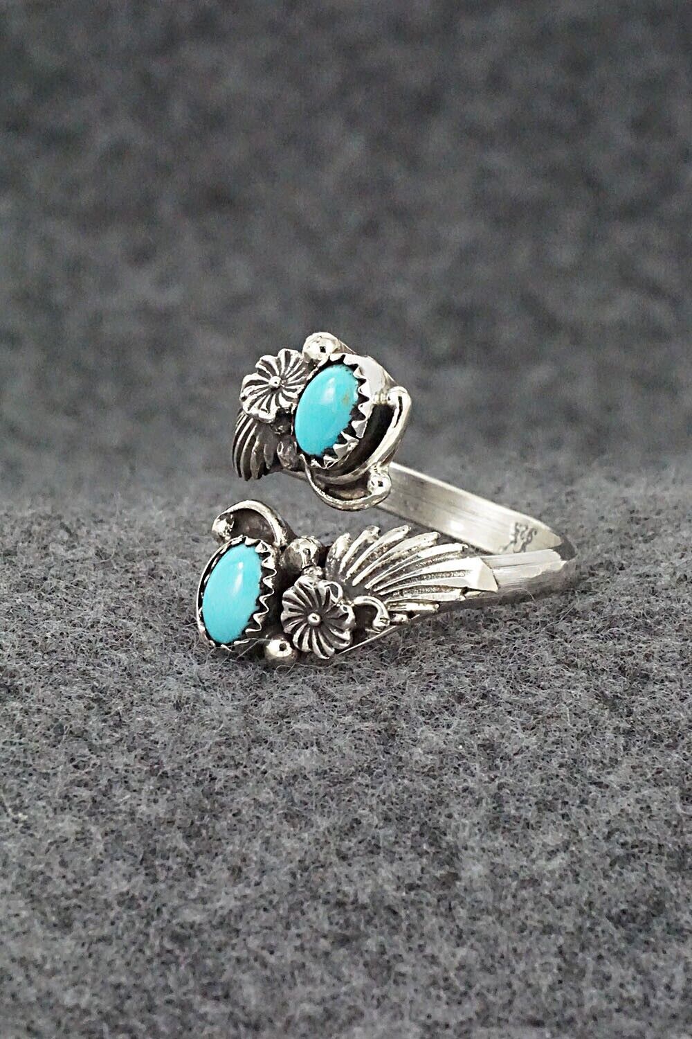Turquoise & Sterling Silver Ring - Etta Belin - Size 11