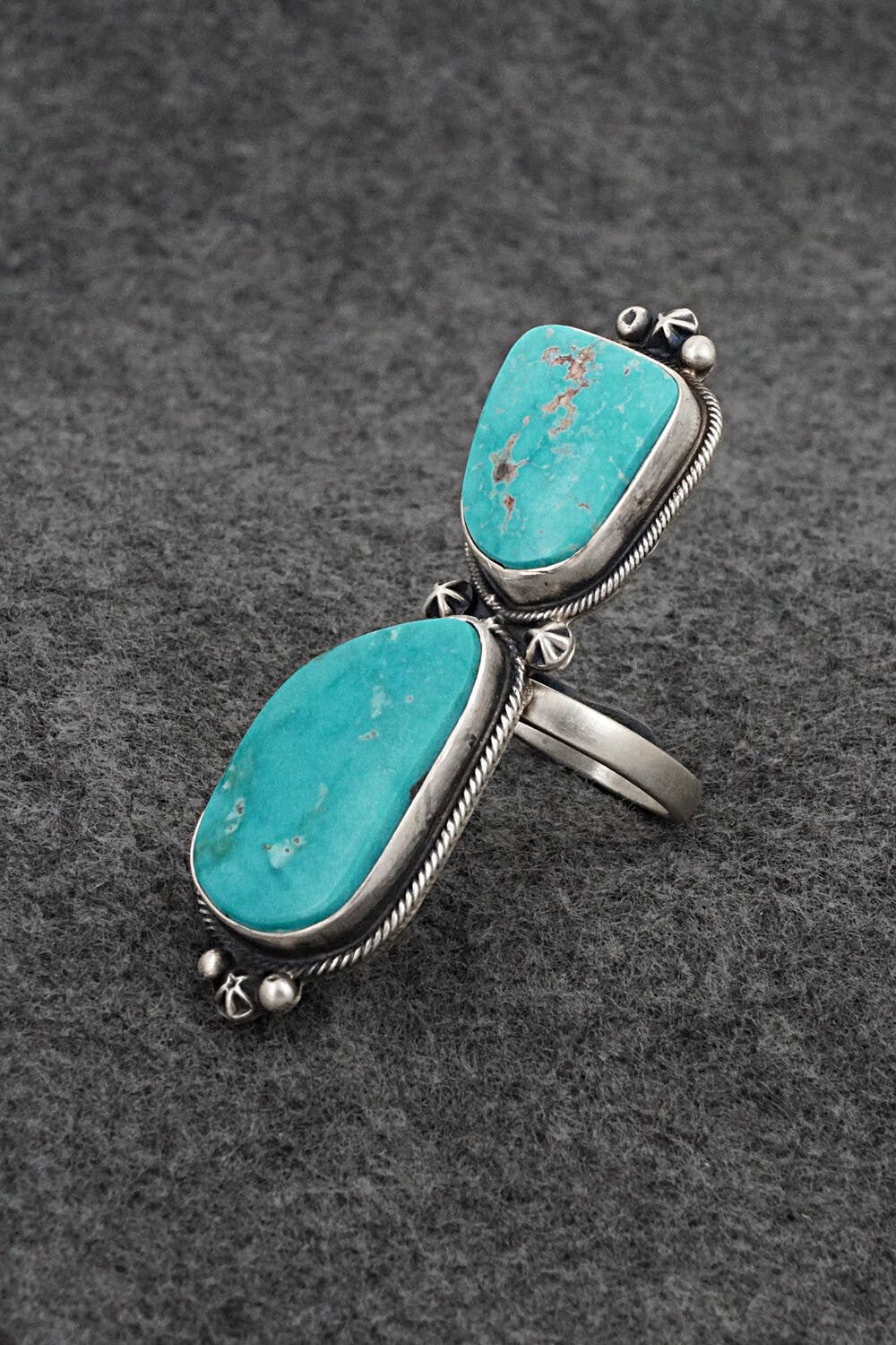 Turquoise & Sterling Silver Ring - Randy Billy - Size 7