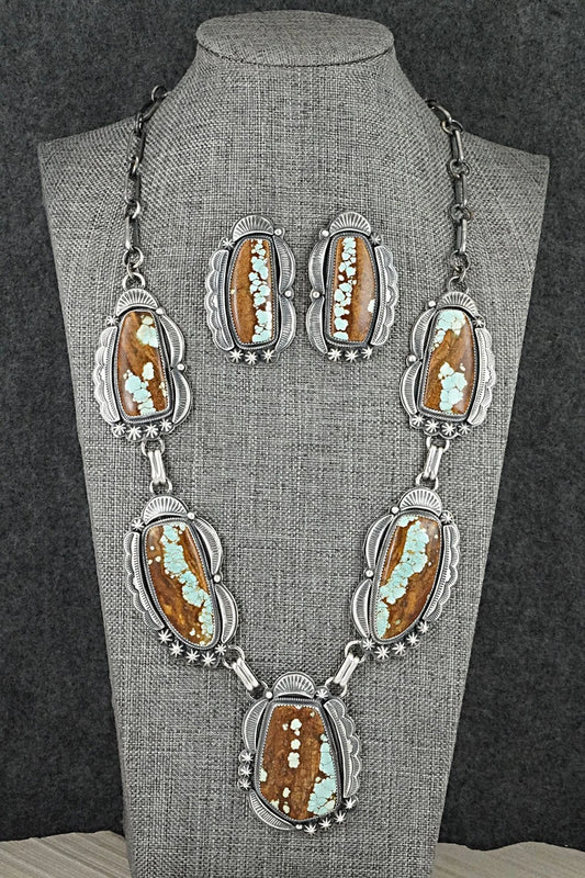 Turquoise & Sterling Silver Necklace and Earrings Set - Randy Boyd